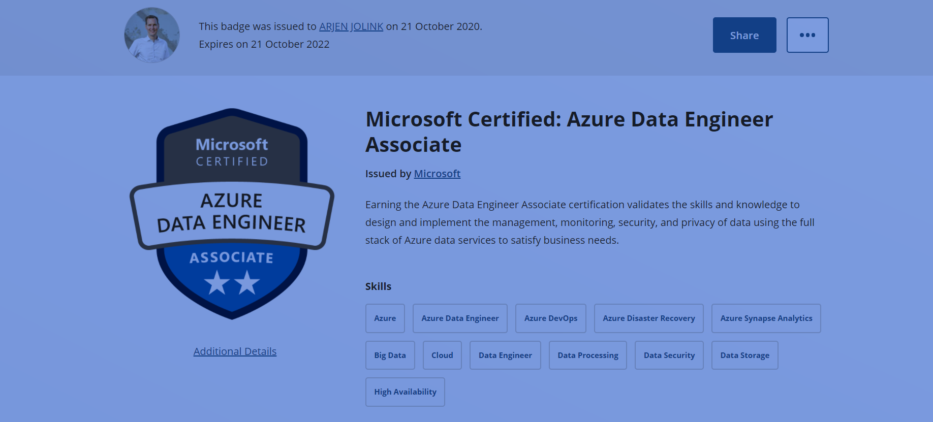 Hoera! Ik heb mijn Microsoft Azure Data Engineer Associate certificering gehaald!